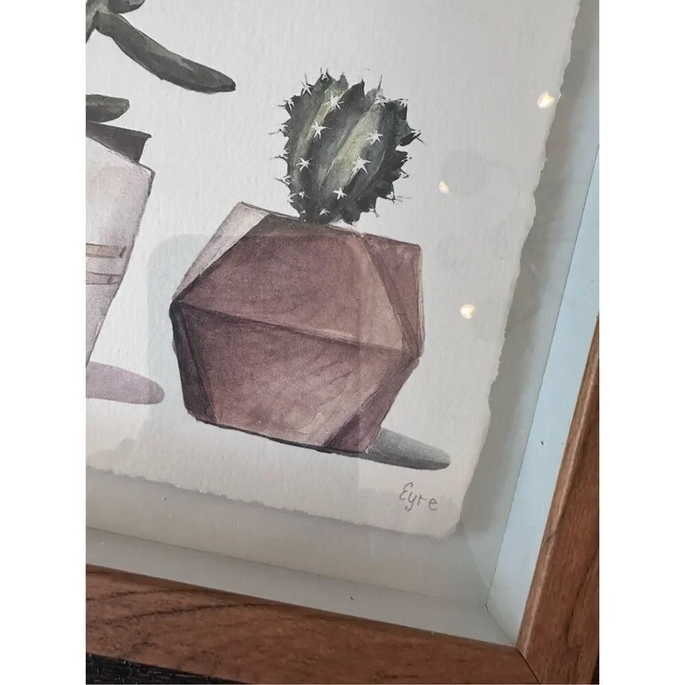 Set of 3 potted succulent prints